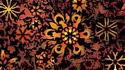 David Lane - Flower Woodcut