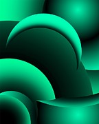 David Lane - Geometric Abstract in Green